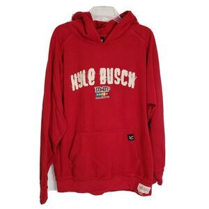 Kyle Busch Chase Hoodie Size Large Red Sewn JOE GIBBS Racing Nascar M&Ms